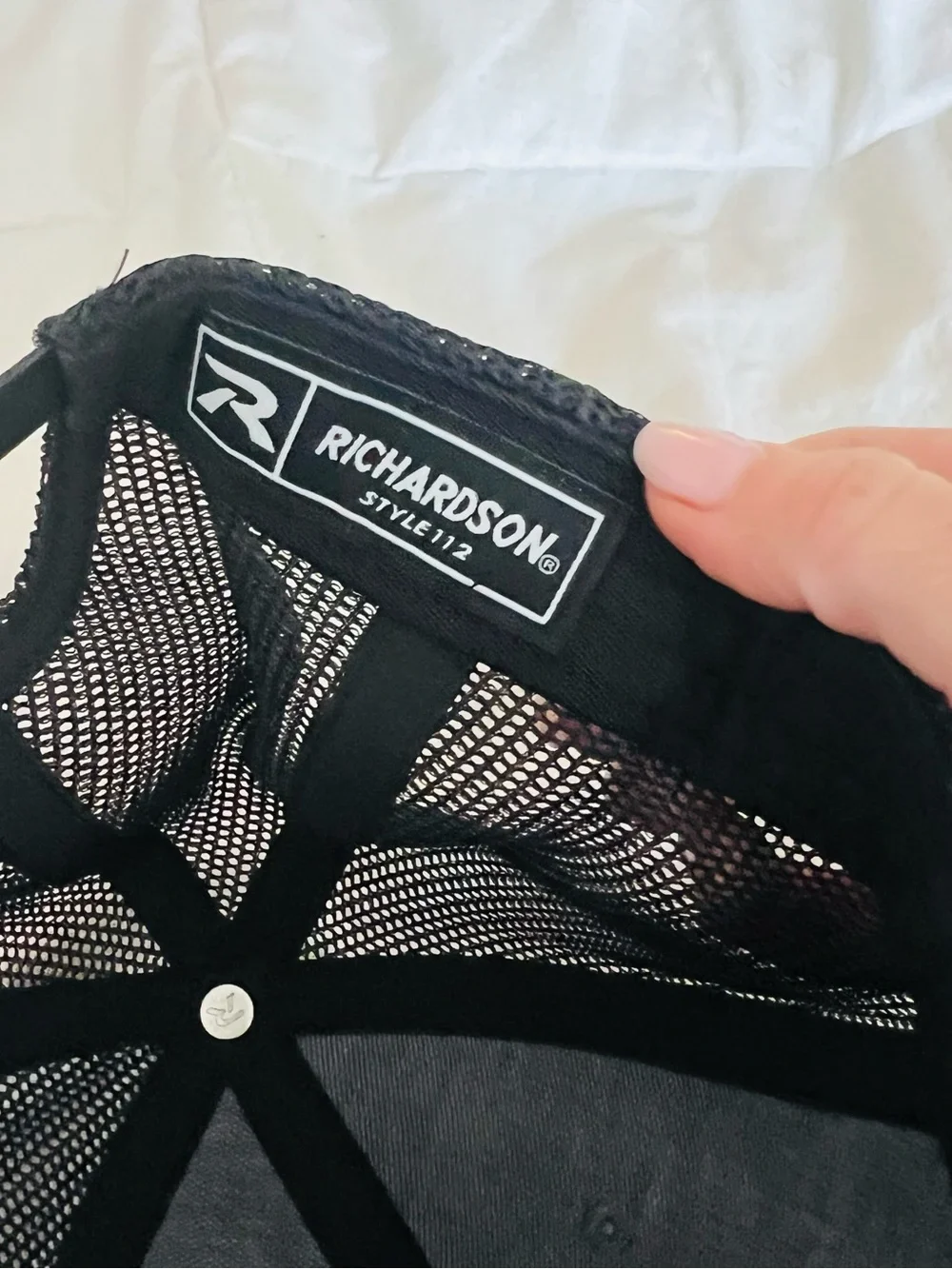 Robin Ruth Gray and Black Trucker Hat with Red Gamecock Patch